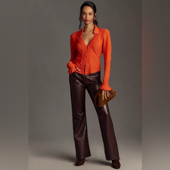 Anthropologie Long-Sleeve Textured Buttondown Top Size XL - Picture 4 of 15